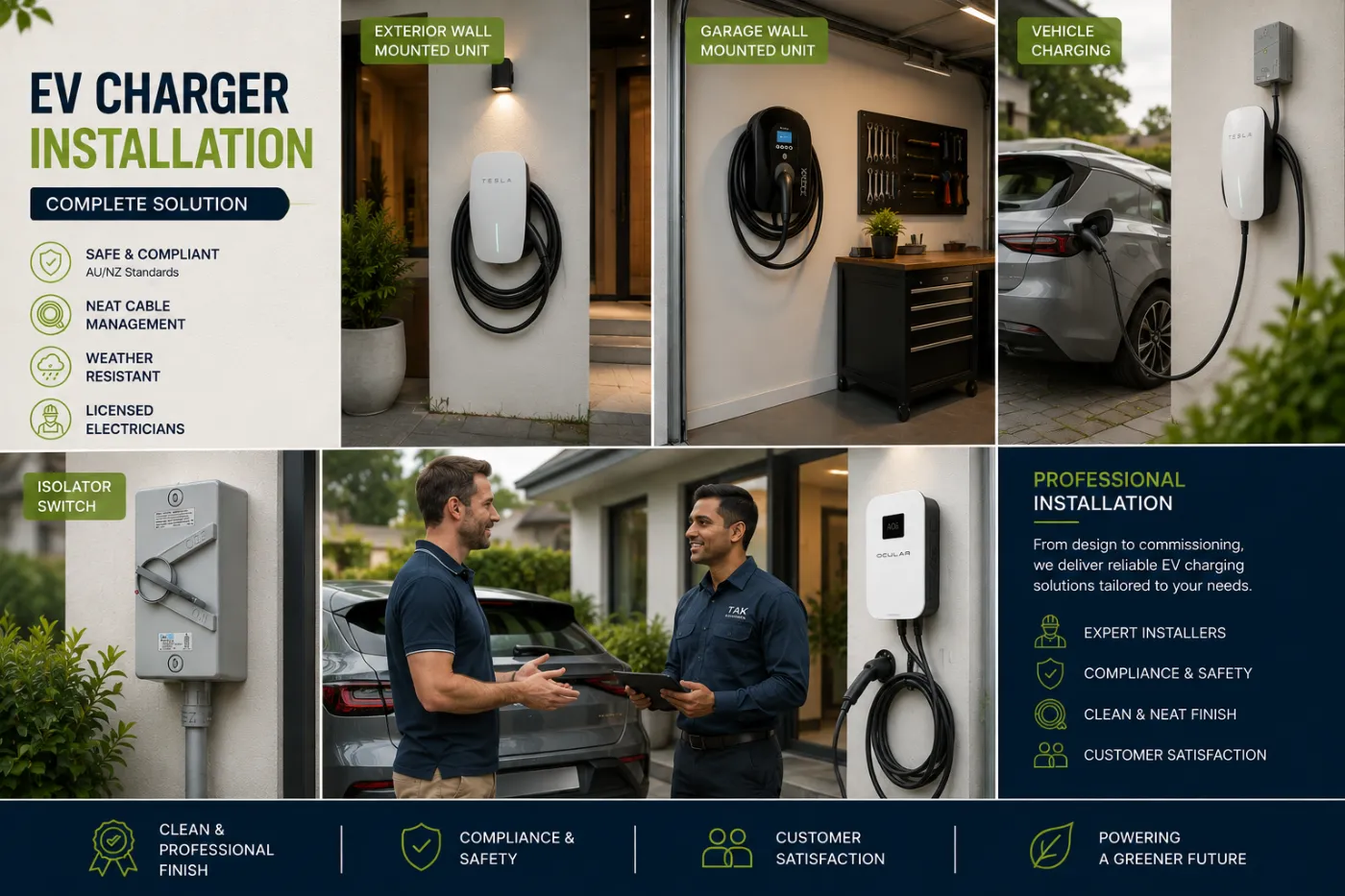 Residential EV charger electrician completing an electric car charger installation near Strathfield, NSW